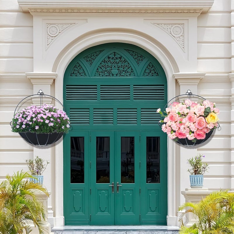 Fantang 3PCS 12 Inch Half Round Planter Liners Fabric Plant Liners Half Circle Flower Basket Liners Replacement Felt Liner Coconut Liners Alternative for Wall Hanging Basket Planter - Image 5